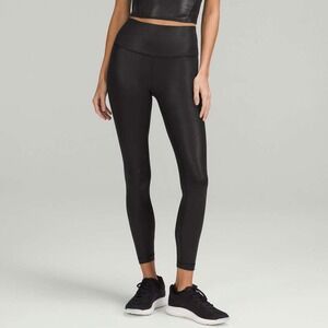 Lululemon Wunder Train High-Rise Tights 25" Inseam, Black Radiate Foil